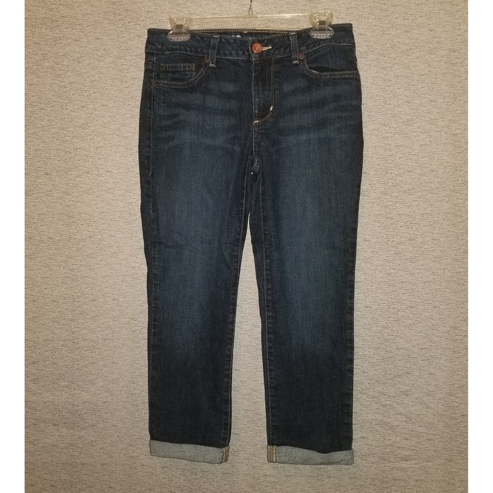 DKNY Jeans Women's Soho Skinny Rolled Cropped Jeans Acid Wash Blue 30x31.5 Sz 4